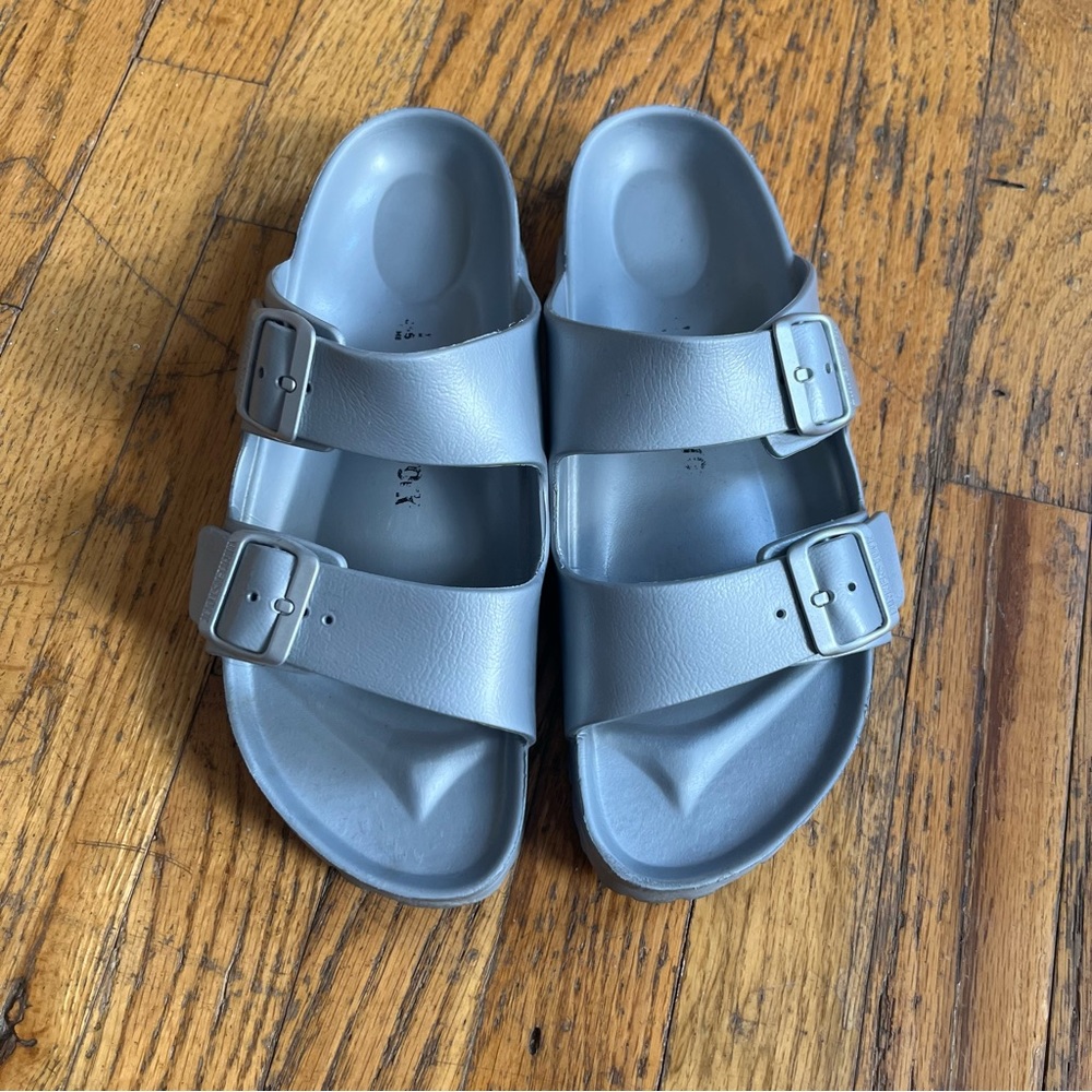 silver eva birkenstocks